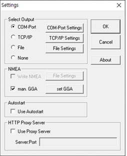 GNSS 수신기와의 인터페이스 설정